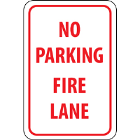 National Marker TM3H "No Parking Fire Lane" Sign, 18X12, .063 Alum.
