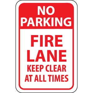 National Marker TM47J &#34;No Parking Fire Lane Keep Clear&#34; Sign