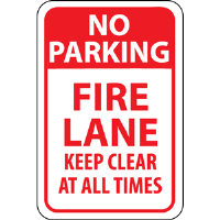 National Marker TM47J "No Parking Fire Lane Keep Clear" Sign
