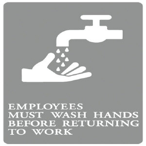 U.S. Stamp &amp; Sign 4726 Employees Must Wash Hands ADA Sign