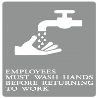 U.S. Stamp & Sign 4726 Employees Must Wash Hands ADA Sign