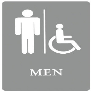 U.S. Stamp &amp; Sign 4815 Handicap Men Restroom ADA Sign