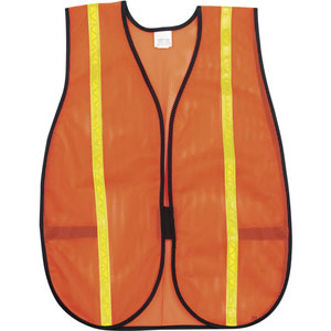 MCR Safety V211R Orange Safety Vest with Reflective Striping