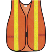 MCR Safety V231R Orange Safety Vest w/ Lime Stripes