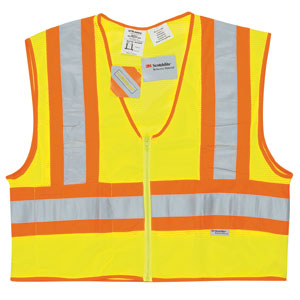 MCR Safety WCCL2LFR Flame Resistant, Zipper Lime Safety Vest, 2XL