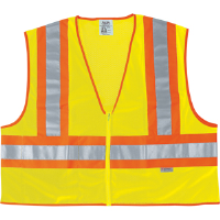MCR Safety WCCL2L Lime Safety Vest w/ Orange & Silver Stripes, 3XL