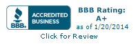 BBB Accredited Business BBB Rating A+ as of 1/20/2014