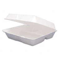 Dart 95HTPF3 Large Foam 3 Compartment Carry Out Container, 200/Cs.