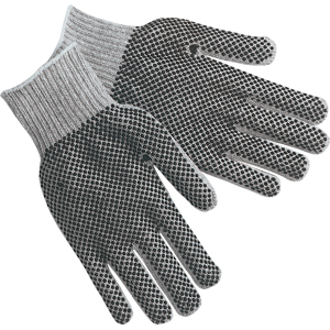 MCR Safety 9662LM PVC Coated Gloves w/ 2-Sided Dots,Gray, Large MCR Safety 9662LM PVC Coated Gloves w/ 2-Sided Dots,Gray, Large