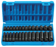 Grey Pneumatic 9728M 28 Pc. 1/4'' Surface Dr. Standard & Deep, Metric Master Set