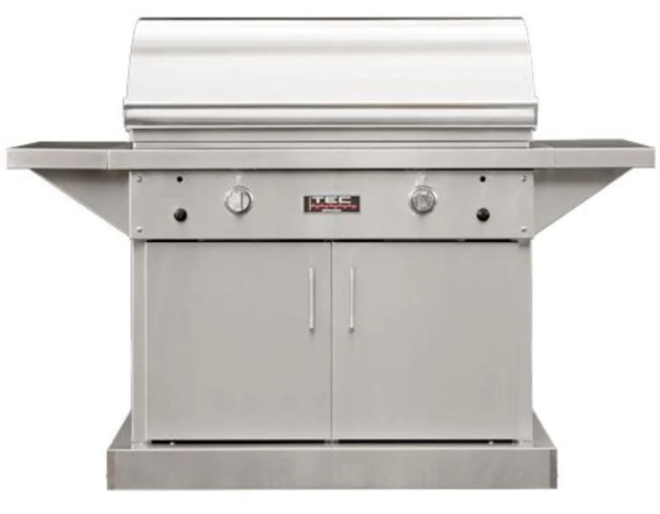 TEC Infrared Grills Sterling Patio 44 Inch Grill on Stainless Cabinet 2 Shelves- Natural