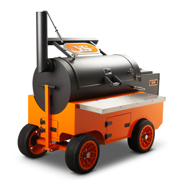 Yoder Cimarron Orange Competition Cart Pellet Grill for Sale Online |  Order Today