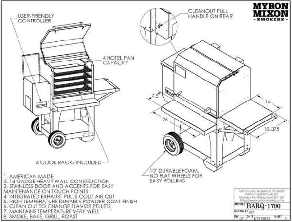 Myron Mixon BARQ-1700 WiFi Pellet Grill for Sale Online |  Order Today