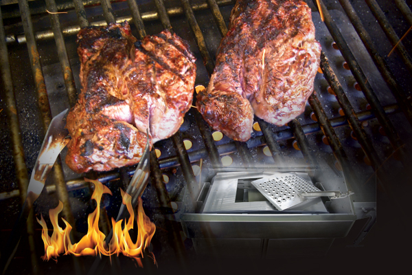The Optional Direct Flame Insert provides maximum grilling flexibility