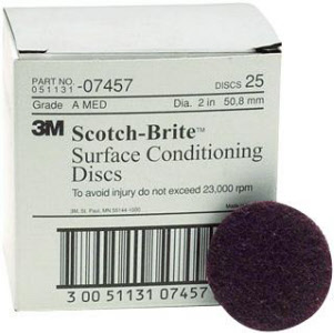 3M 07457 2" Medium Surface Conditioning Discs, 25 Ct.