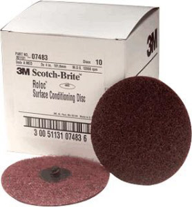 3M 07483 4” Medium Roloc Surface Conditioning Discs, 10 Ct.