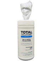 Total Solutions 1575 Multi-Metal Polish Wipes, 40 Ct, 9.5" X 12", 6 /Cs