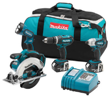 Makita LXT405 18V LXT Lithium-Ion Cordless 4-Pc. Combo Kit