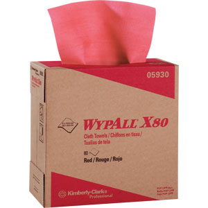 Kimberly Clark 05930 Wypall® X80 Pop-Up Box, Red, 5 Pack/80 ea Kimberly Clark 05930 Wypall® X80 Pop-Up Box, Red, 5 Pack/80 ea