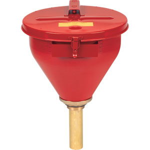 Justrite 08202 Drum Funnel, Manual, 1&#34; Flame Arrester -For use w/5 gal pails