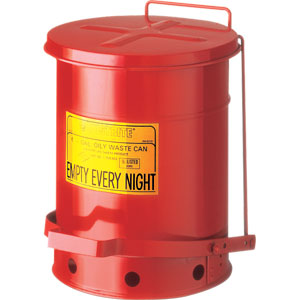 Justrite 09100 6 gal Oily Waste Can, Red