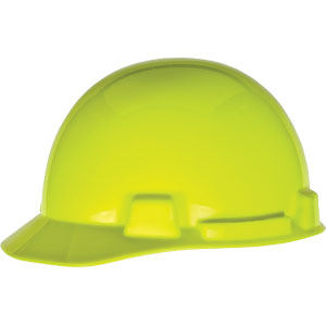 MSA 10074084 SmoothDome&#153; Slotted Cap w/4 Point Fas-Trac&reg;,Hi-Vis Y/G