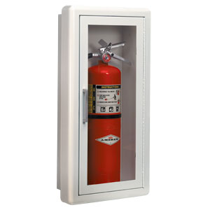 JL Industries 1017G10 Full Glass 3&#34; Trim, Extinguisher Cabinet w/Lock