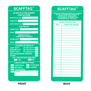 Brady 104113 Scafftag&reg; Green Inspection Inserts