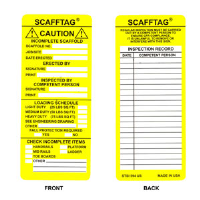 Brady 104114 Scafftag® Yellow Caution Inserts