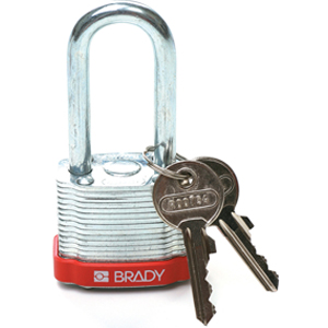 Brady 105898 (6/PK) Keyed Alike Steel Padlocks, 2 Shackle, Red