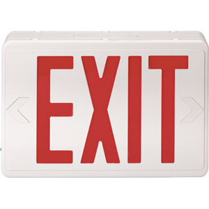 AC LED Red Exit Sign w/Battery Back-Up