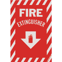 "FIRE EXTINGUISHER" Arrow Self-Adhesive, Vinyl Sign