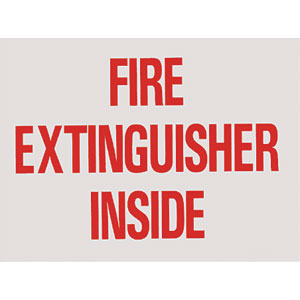 "FIRE EXTINGUISHER INSIDE" Self-Adhesive, Vinyl Sign "FIRE EXTINGUISHER INSIDE" Self-Adhesive, Vinyl Sign