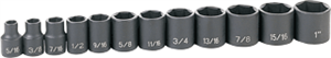 Grey Pneumatic 1213 12 Pc. 3/8'' Drive Standard Length Fractional Set Grey Pneumatic 1213 12 Pc. 3/8'' Drive Standard Length Fractional Set