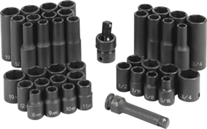 Grey Pneumatic 1242RD 42 Pc. 3/8&#39;&#39; Drive Standard &amp; Deep Length Master Set