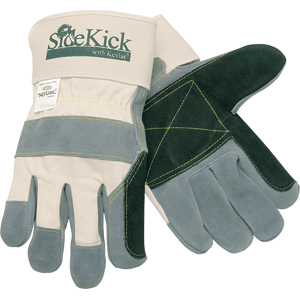 MCR Safety 16012L Side Kick&reg; Gloves Dbl. Leather, Kevlar Thumb/Index,L,(Dz.)