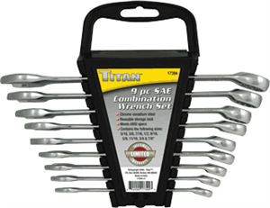 Titan 17394 9 Pc. SAE Combination Wrench Set