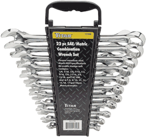 Titan 17398 22 Pc. SAE/Metric Combination Wrench Set Titan 17398 22 Pc. SAE/Metric Combination Wrench Set