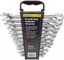 Titan 17398 22 Pc. SAE/Metric Combination Wrench Set