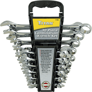 Titan 17399 30 Pc. Standard/Stubby Combination Wrench Set Titan 17399 30 Pc. Standard/Stubby Combination Wrench Set