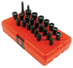 Sunex 1818 23 Pc. SAE/Metric Master Magnetic Socket Set, 1/4&#34; 