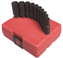 Sunex 1830 10 Pc. Deep Magnetic SAE Impact Socket Set, 1/4"