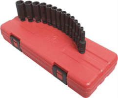 Sunex 1831 14 Pc. Deep Magnetic Metric Impact Socket Set, 1/4"