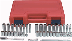 K Tool International 21044 Socket Set Chrome 44 Pc. 1/4" Drive SAE & Metric