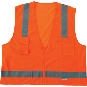 Ergodyne 21415 GloWear&reg; 8250Z Class 2 Surveyors Vest Orange, L - XL