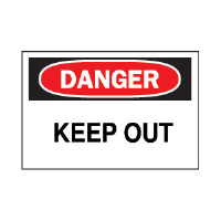 Brady 22111 “Danger: Keep Out” Sign, 7" x 10", Plastic, B-401