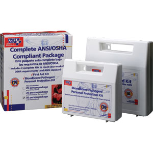 First Aid Only 228-CP 50-Person OSHA/ANSI Bloodborne Pathogen Kit w/CPR Shield