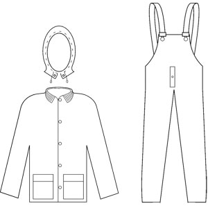 MCR Safety 2413 3 Pc. Rain Suit w/ Corduroy Collar, Orange, L