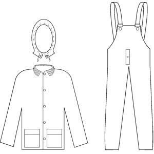 MCR Safety 2413 3 Pc. Rain Suit w/ Corduroy Collar, Orange, L MCR Safety 2413 3 Pc. Rain Suit w/ Corduroy Collar, Orange, L