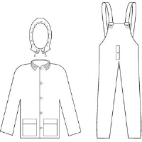 MCR Safety 2473 3 Pc. Rain Suit w/ Corduroy Collar, Black, S